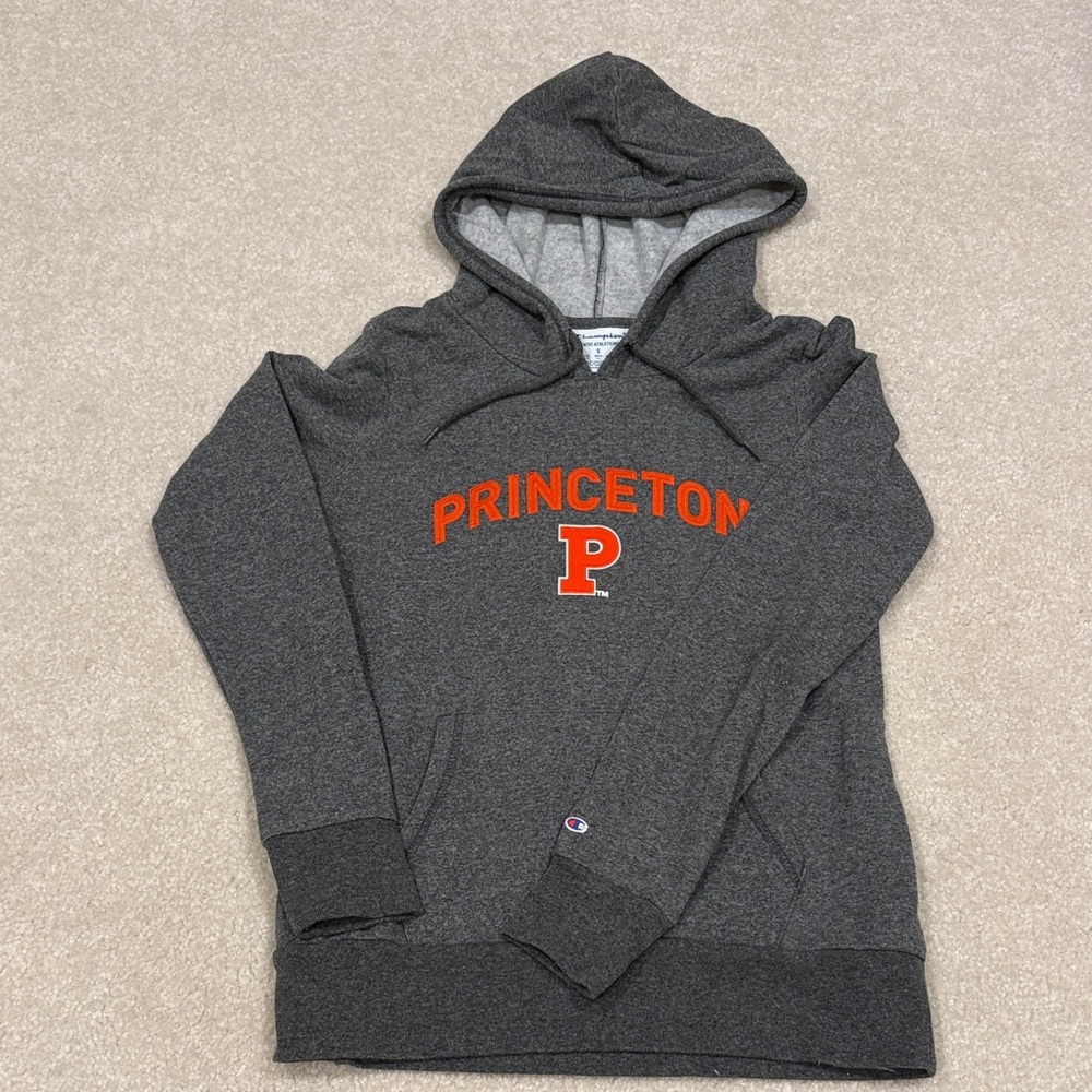 Champion Dark Gray Hoodie with Orange Princeton